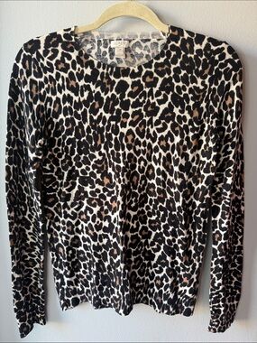 J. Crew Leopard-Print Long Sleeve Top